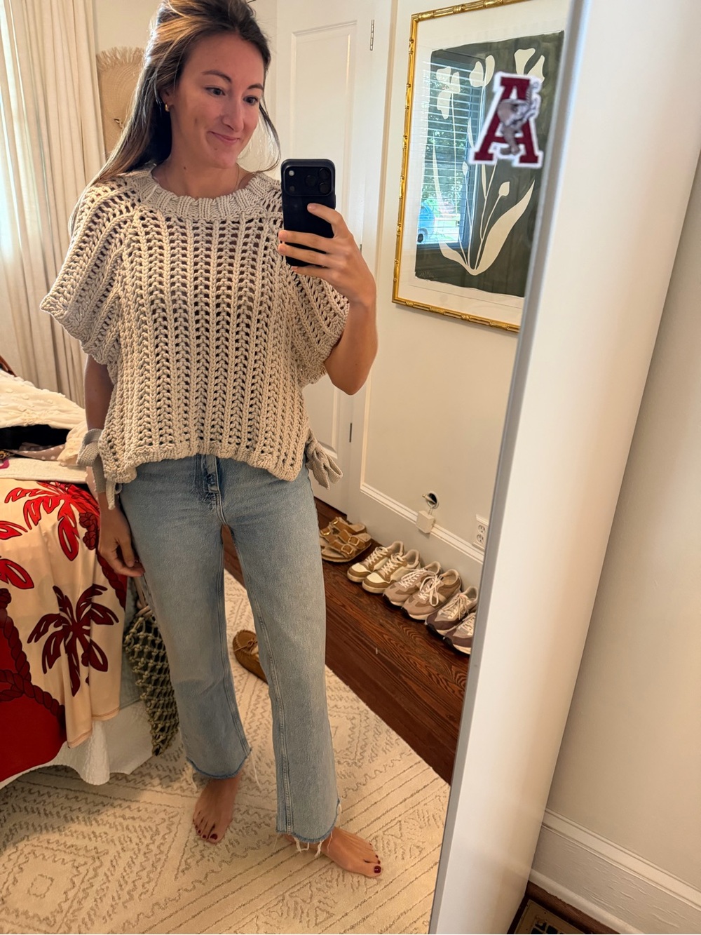 Zara Chunky Knit Short Sleeve Top - Cream